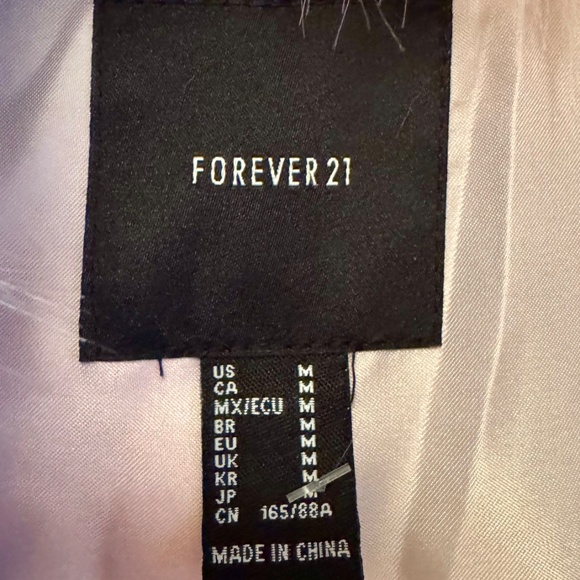 Forever 21 Faux Fur Patch Jacket – Pink, Light Blue, Dark Blue & White (Size M) - Picture 5 of 6